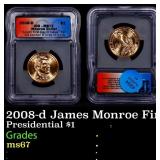 2008-d James Monroe Presidential Dollar First Day