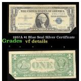 1957A $1 Blue Seal Silver Certificate Grades vf de