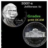 2007-s Proof Jefferson Nickel 5c Grades GEM++ Proo