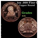 1oz .999 Fine Copper Bullion Round - Indian Chief