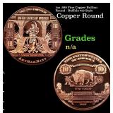 1oz .999 Fine Copper Bullion Round - Buffalo $10 S