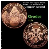 1oz .999 Fine Copper Bullion Round - Let it Snow S