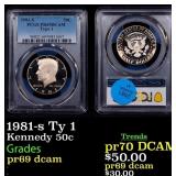 1981-s Ty 1 Proof Kennedy Half Dollar 50c pr69 dca
