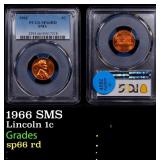 1966 SMS Lincoln Cent 1c sp66 rd PCGS