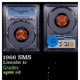 1966 SMS Lincoln Cent 1c sp66 rd PCGS