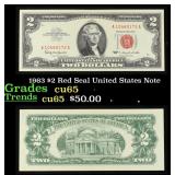1963 $2 Red Seal United States Note Grades Gem CU