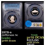 1978-s Proof Jefferson Nickel 5c pr69 dcam PCGS