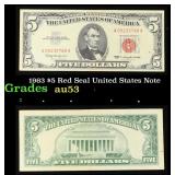 1963 $5 Red Seal United States Note Grades Select