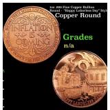 1oz .999 Fine Copper Bullion Round -  "Happy Labor