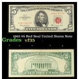 1963 $5 Red Seal United States Note Grades vf++