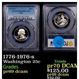 1776-1976-s Proof Washington Quarter 25c pr69 dcam