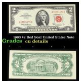 1963 $2 Red Seal United States Note Grades cu deta