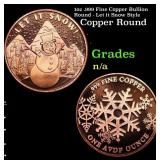 1oz .999 Fine Copper Bullion Round - Let it Snow S