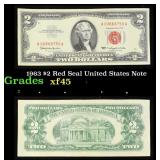 1963 $2 Red Seal United States Note Grades xf+
