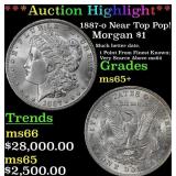 1887-o Morgan Dollar Near Top Pop! $1 ms65+ SEGS