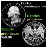 1987-s Proof Washington Quarter 25c Grades GEM++ P