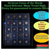 20 Great Coins of the World, hand selected, many t