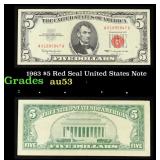 1963 $5 Red Seal United States Note Grades Select