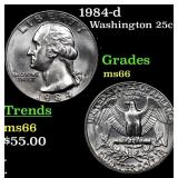 1984-d Washington Quarter 25c Grades GEM+ Unc