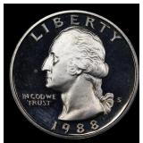 1988-s Proof Washington Quarter 25c GEM++ Proof De