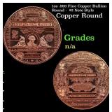 1oz .999 Fine Copper Bullion Round -  $2 Note Styl