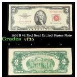 1953B $2 Red Seal United States Note Grades vf++