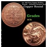 1oz .999 Fine Copper Bullion Round -  Inflation Dr