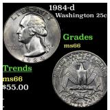 1984-d Washington Quarter 25c Grades GEM+ Unc