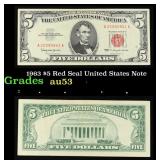 1963 $5 Red Seal United States Note Grades Select