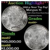 1880-p Morgan Dollar Near Top Pop! $1 ms66+ SEGS