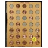 One Page of Lincoln Penny Coin Album - 21 Coins In