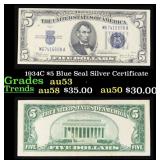 1934C $5 Blue Seal Silver Certificate Grades Selec