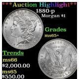 1880-p Morgan Dollar $1 ms65+ SEGS