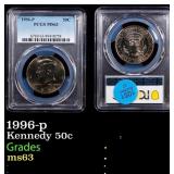 1996-p Kennedy Half Dollar 50c ms63 PCGS