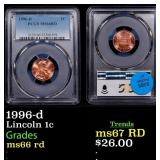 1996-d Lincoln Cent 1c ms66 rd PCGS