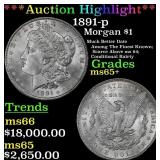 1891-p Morgan Dollar $1 ms65+ SEGS