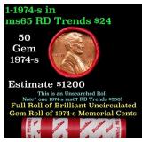 BU Shotgun Lincoln 1c roll, 1974-s 50 pcs Dunbar W