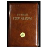 60 Pocket Coin Album Book Filled W/ 60 Various For
