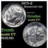 1975-d Roosevelt Dime 10c Grades GEM+ FT