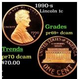 1990-s Proof Lincoln Cent 1c Grades GEM++ Proof De