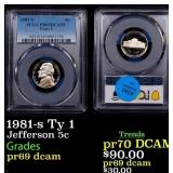 1981-s Ty 1 Proof Jefferson Nickel 5c pr69 dcam PC