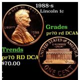 1988-s Proof Lincoln Cent 1c pr70 rd DCAM SEGS