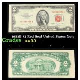 1953B $2 Red Seal United States Note Grades Choice