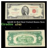 1953B $2 Red Seal United States Note Grades xf