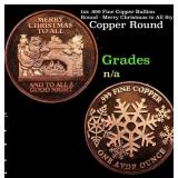 1oz .999 Fine Copper Bullion Round - Merry Christm