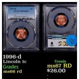 1996-d Lincoln Cent 1c ms66 rd PCGS