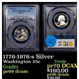 1776-1976-s Silver Proof Washington Quarter 25c pr