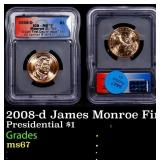 2008-d James Monroe Presidential Dollar First Day