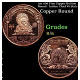1oz .999 Fine Copper Bullion Round - Indian Chief