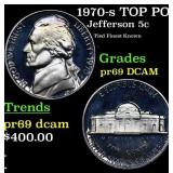 1970-s Proof Jefferson Nickel TOP POP! 5c Graded p